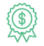 Green dollar sign icon on a black background, symbolizing financial growth in digital marketing and web design services