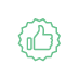 A green thumb up icon displayed prominently against a sleek black background, symbolizing approval and positivity in digital marketing.